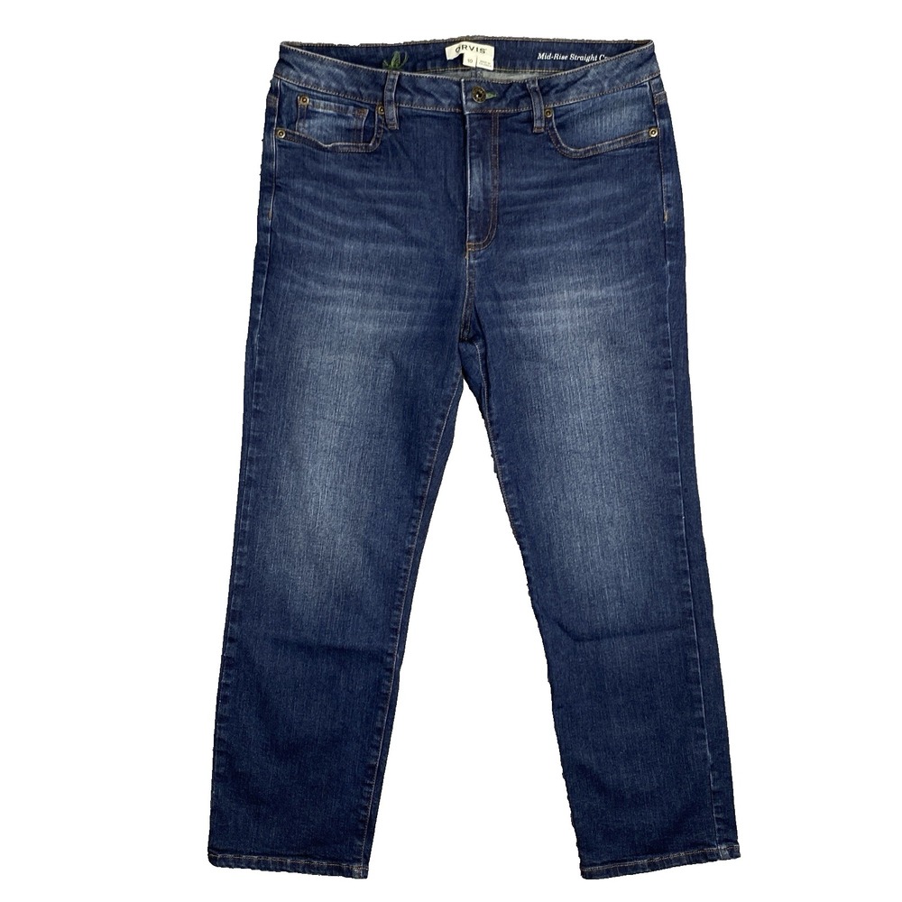 Orvis Mid Rise Straight‎ Crop Jeans Size 10 Dark Wash Classic EUC